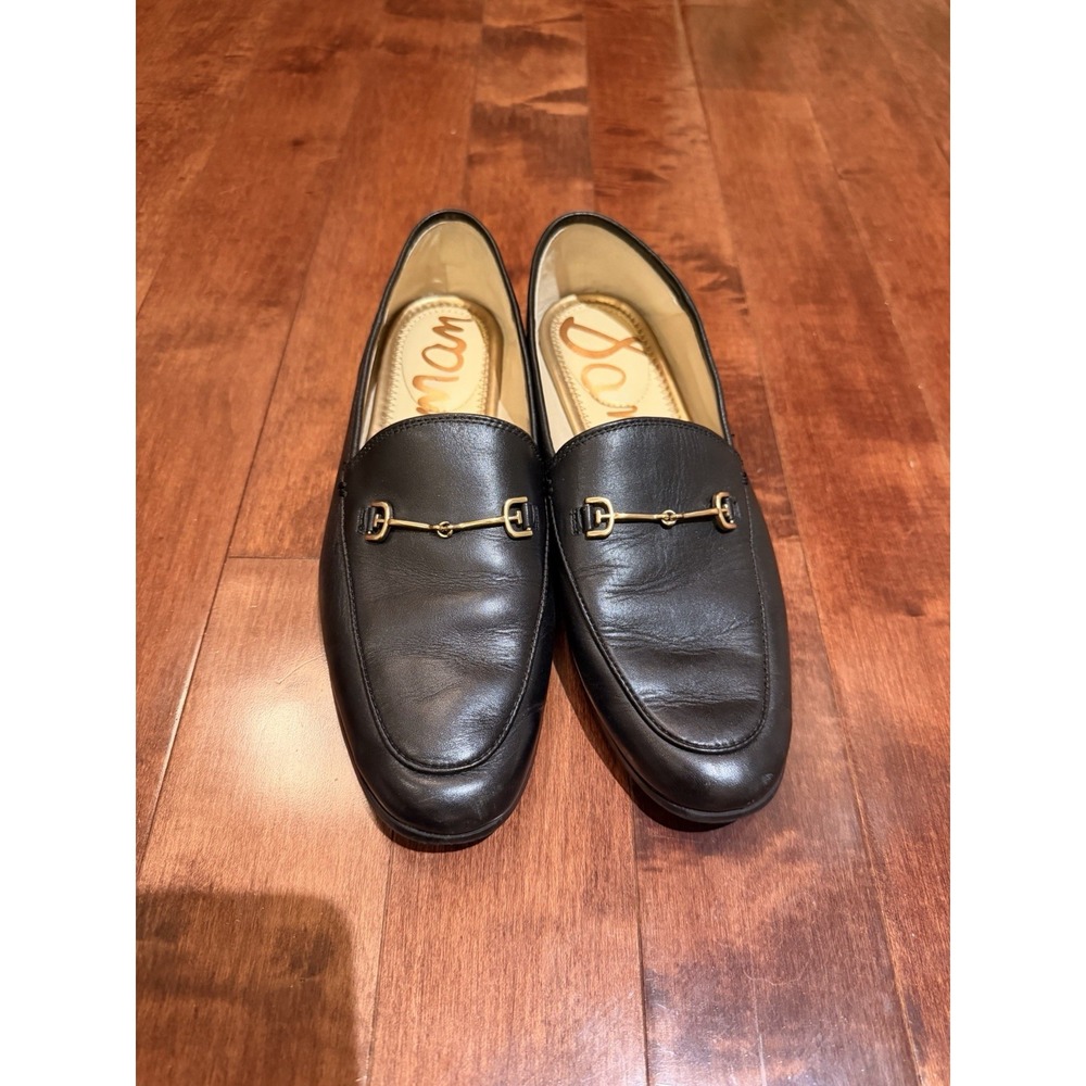 Sam Edelman Lorraine Loafers Women's Size 8 Black Gold Bit EUC Office Preppy